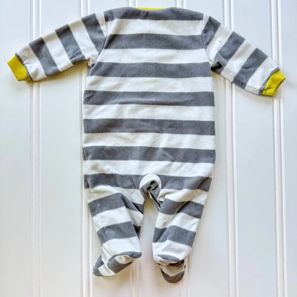 4/$10 - Carter’s Fleece Moose Button Up Baby Footie